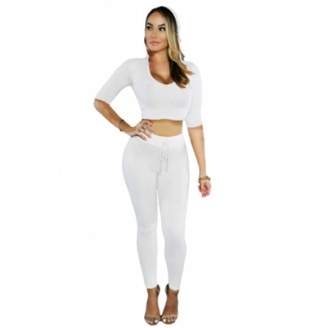 white hooded crop top