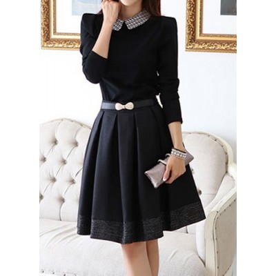 black collar dress long sleeve