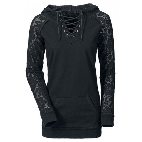 black lace sweatshirt
