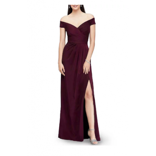 off the shoulder maxi evening dress