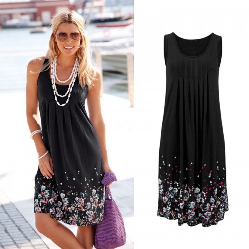 black sleeveless summer dress