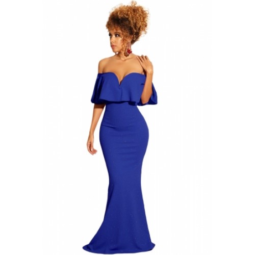 off shoulder dinner gown