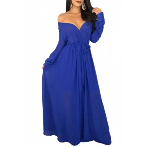 royal blue wrap maxi dress