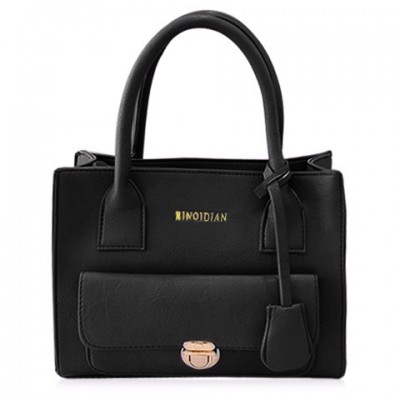 Stylish Women s Tote Bag With Solid Color and Push-Lock Frame Design ...