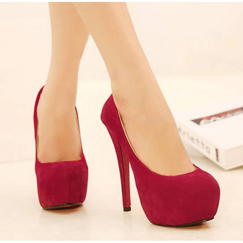 Party Women s Pumps With Suede and Round Toe Design red blue black ...