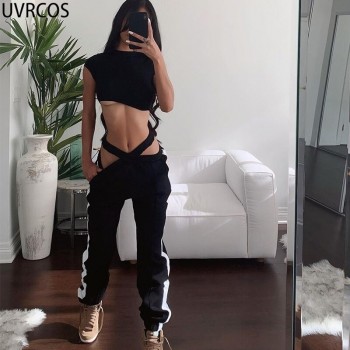 Women's Pants New Fashion Sports Casual Pants Fitness Jogging Two Color Patchwork 