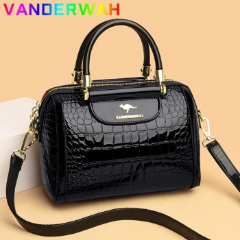 Luxury Patent Leather Handbags for Women Designer Crocodile Pattern