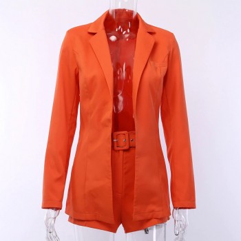 Jacket Blazer Suit Fashion Casual Ladies Solid Color Two Piece 2021 Autumn Winter Office Wear Elegant Suit Jacket Pants