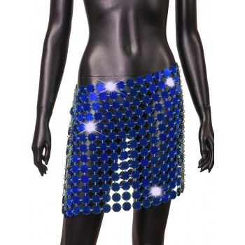 See through metal sequin mini skirt women summer micro club beach party Rave