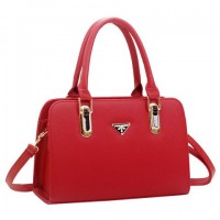 Casual Women's Tote Bag With Metallic and Candy Color Design red black blue