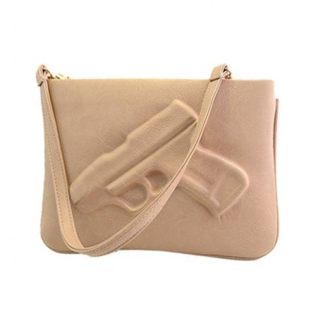 Stylish Women's Crossbody Bag With Solid Color and Gun Pattern Design black brown khaki pink