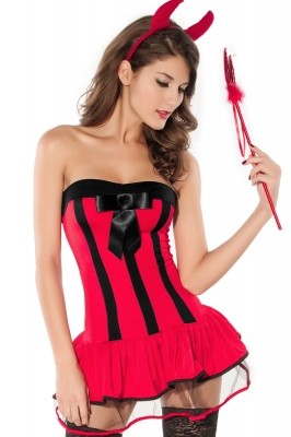 Adult Devilish Hottie Halloween Costume red black