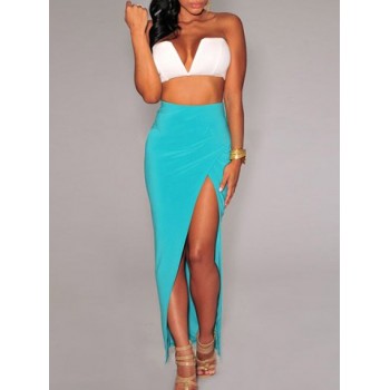 Sexy High-Waisted Solid Color Furcal Skirt For Women black blue red