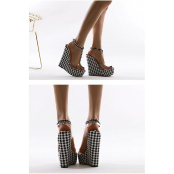 Ankle Strap High Heels Transparent PVC Platform Shoes Women