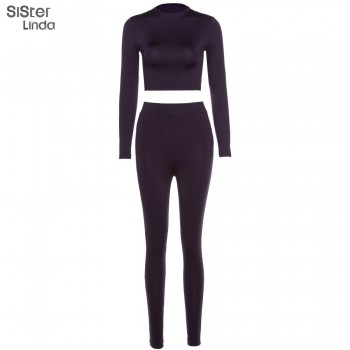 Active Wear Matching Sets Fall Long Sleeve Tops Tees And Leggings 2 Two Piece Workout Outfits