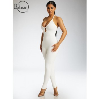 Summer Sexy Jumpsuit Women 2022 Backless Halter Rompers Womens Jumpsuit White Black One Piece Outfits 