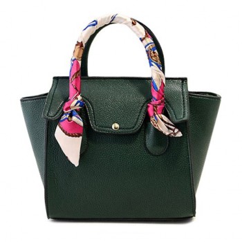 Stylish Women's Tote Bag With Rivets and Scarves Design rose black blue green