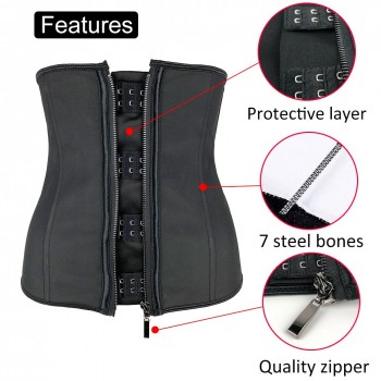  Latex Waist Trainer Body Shaper Corsets with Zipper Cincher Corset Top Slimming Belt Black Shapers Shapewear Plus Size
