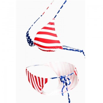3D Print American USA Flag 4th of July Swimsuit Female Swimwear Women Bikini 