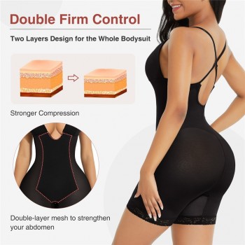 Colombianas Waist Trainer Body Shaper Deep V Neck Backless Sexy Bodysuit Butt Lift