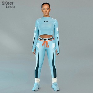 Sisterlinda Active Wear Woman Tracksuits Sets Crop Top Legging 2Pices  Sportswear Sportssuit Mujer Jogging Fitness Matching Suits - AliExpress