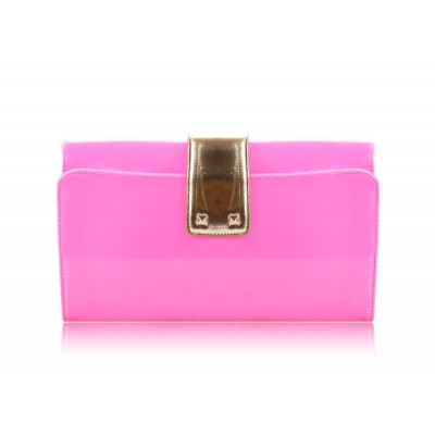 Elegant Style Women s Clutch With Patent Leather and Color Block Design ...