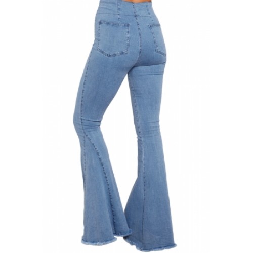 Blue Flare Jeans White (Blue Flare Jeans White) by www.irockbags.com