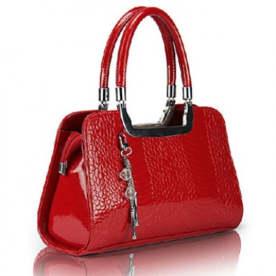 Fashion Contrast Color Crocodile Grain Tote (Fashion Contrast Color ...