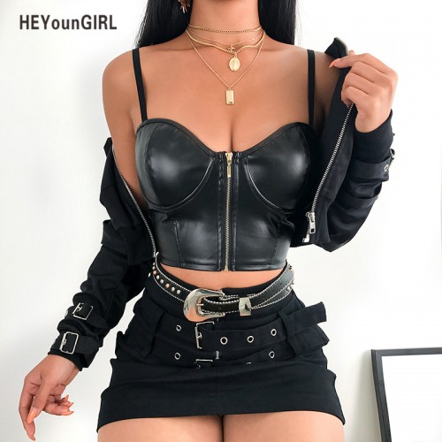 Leather Crop Tops