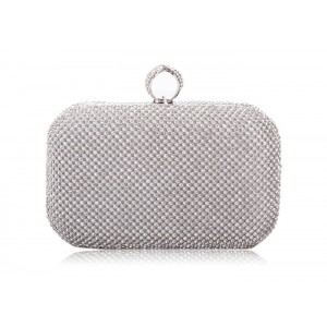Elegant Style Women's Evening Handbag With Metal Chain and Rhinestones Design