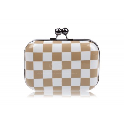 Party Women's Evening Bag With Color Block and Checked Design