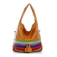 Fashion Women's Shoulder Bag With Multilayer Zippers and PU Leather Design