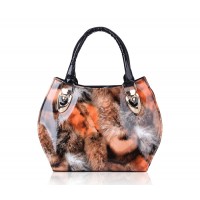 Fashion Women's Tote Bag With Animal Print and Patent Leather Design