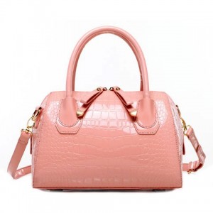 Gorgeous Women's Tote Bag With Pink and Crocodile Print Design