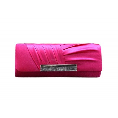 Trendy Party Women s Evening Bag With Pure Color Rhinestone and Pleated ...