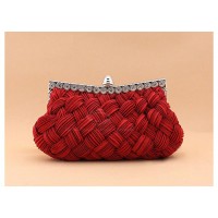 Wedding Women's Evening Bag With Weaving and Pure Color Design